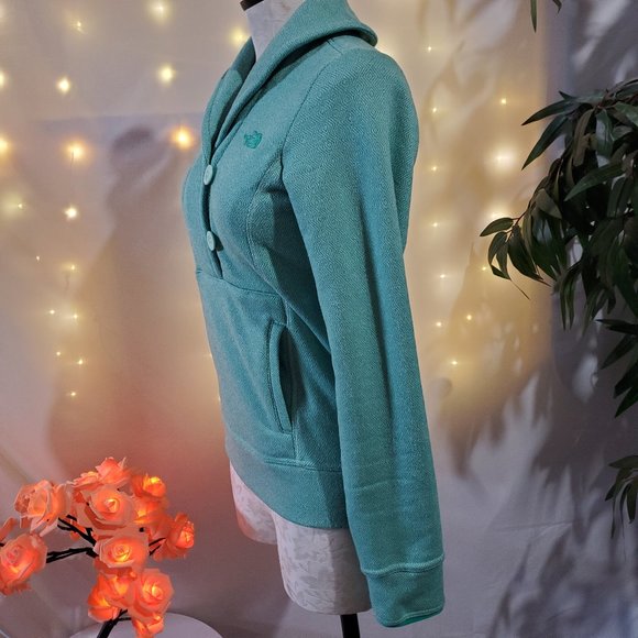 The North Face Crescent Shawl Teal Diamond Print Size Women's XS EUC - Picture 7 of 14